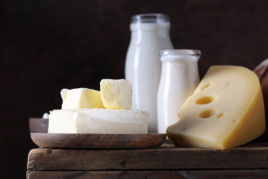 Milchprodukte und Veganes